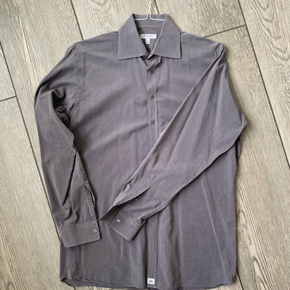 Burberry London, button down dress shirt, 15 3/4
